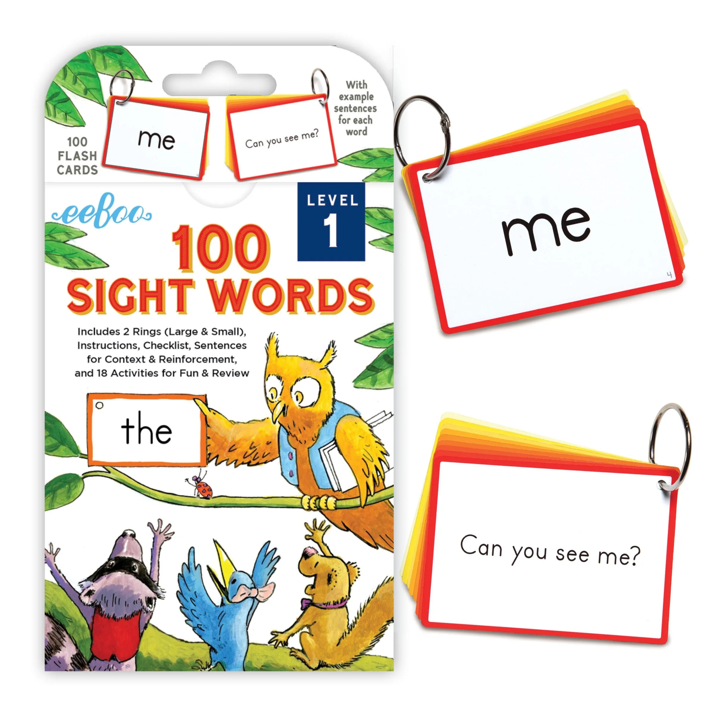 100 Sight Words Flashcards by Eeboo (Level 1)