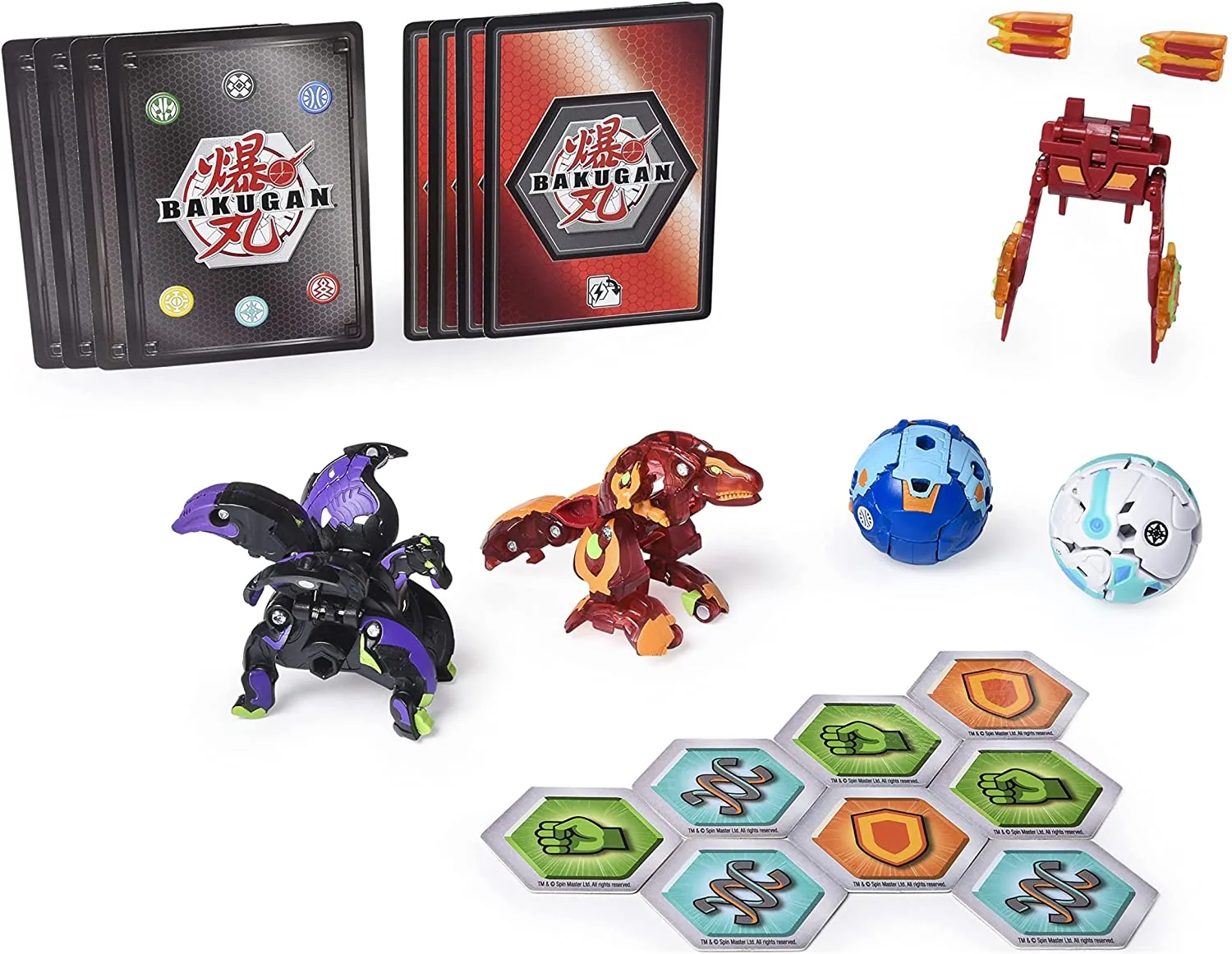 Bakugan Baku-Gear 4-Pack, Trox Ultra with Baku-Gear and Pegatrix Ultra, Collectible Action Figures