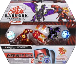 Bakugan Baku-Gear 4-Pack, Trox Ultra with Baku-Gear and Pegatrix Ultra, Collectible Action Figures