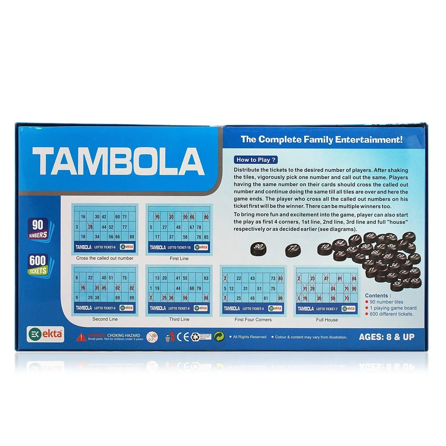 BKDT Marketing Tambola Game Set - 600 Housie Tickets Board Game for Kids - Family Game, Pack of 1 - Kids Game - Tambola Set