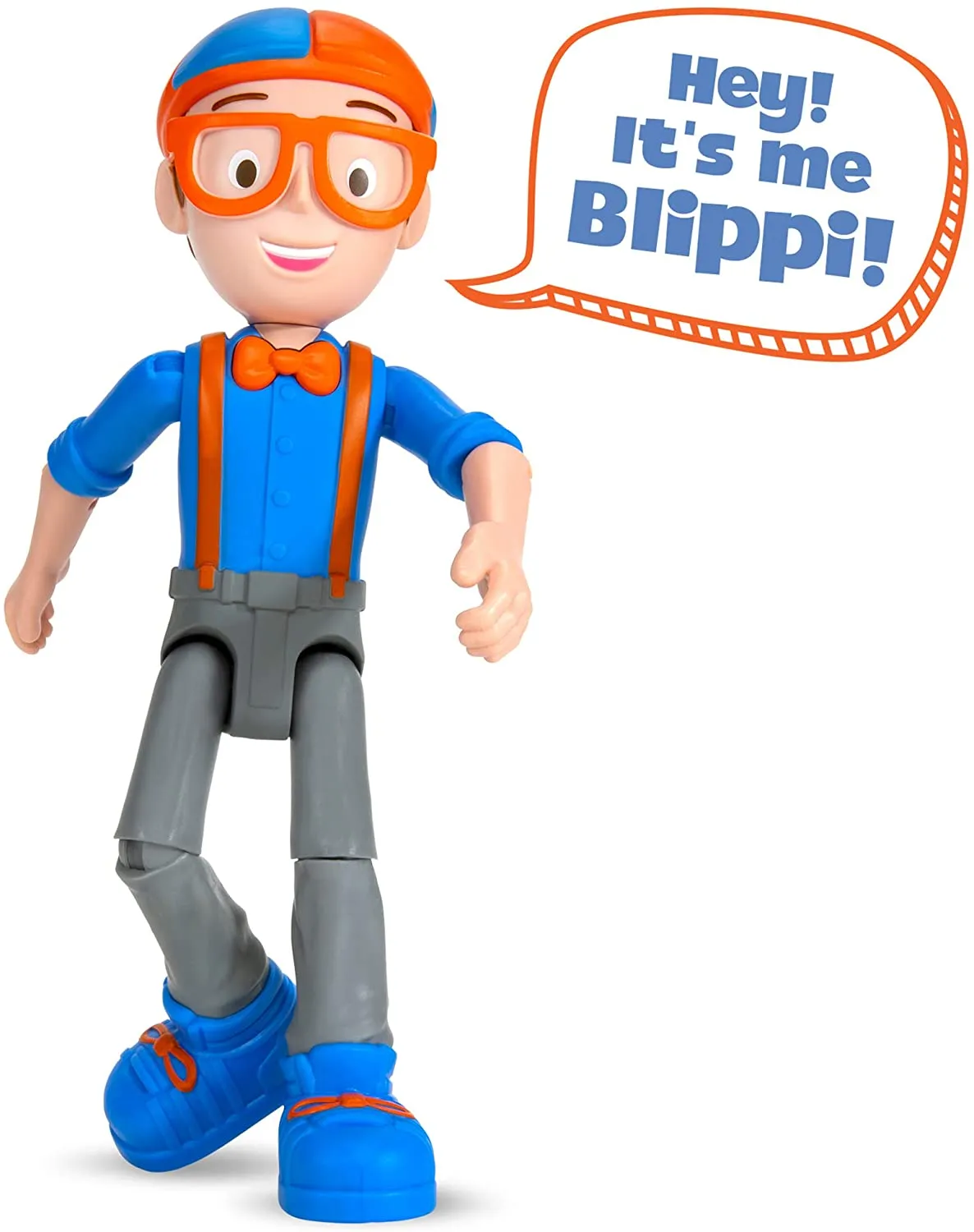 Blippi Talking Figure, 9-inch Articulated Toy with 8 Sounds and Phrases, Poseable Figure Inspired by Popular YouTube Edutainer