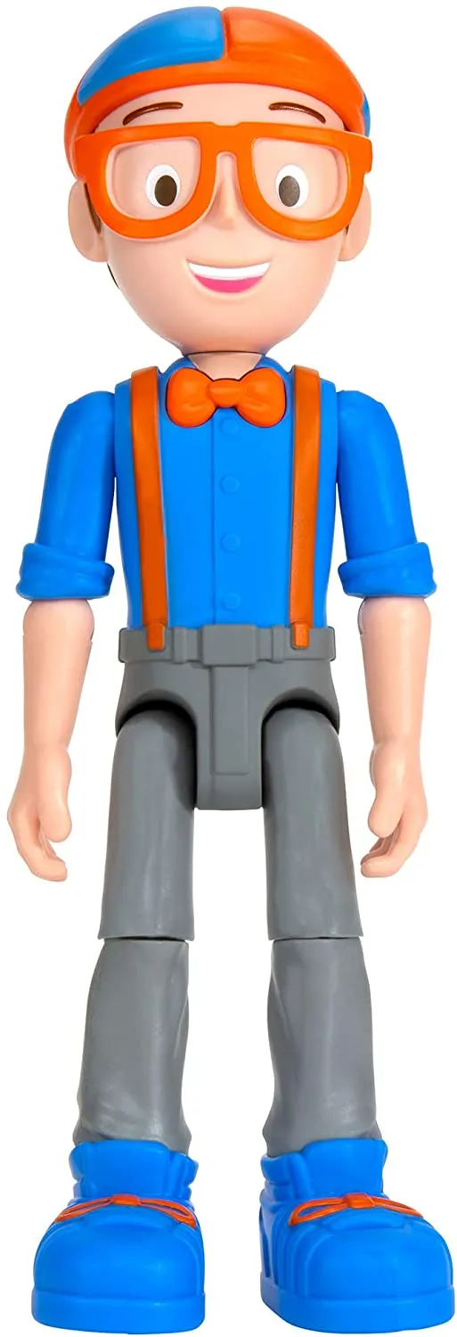 Blippi Talking Figure, 9-inch Articulated Toy with 8 Sounds and Phrases, Poseable Figure Inspired by Popular YouTube Edutainer