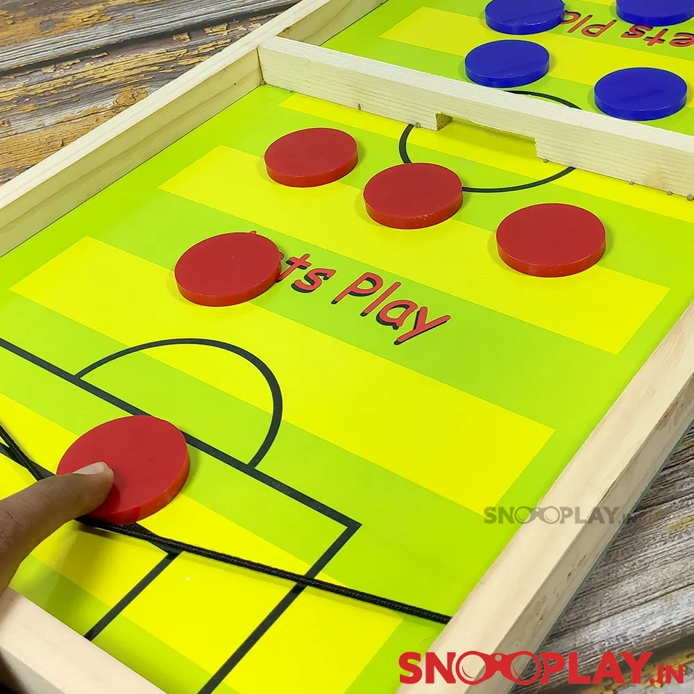 Coloured Wooden String Hockey Tabletop Game With White Board