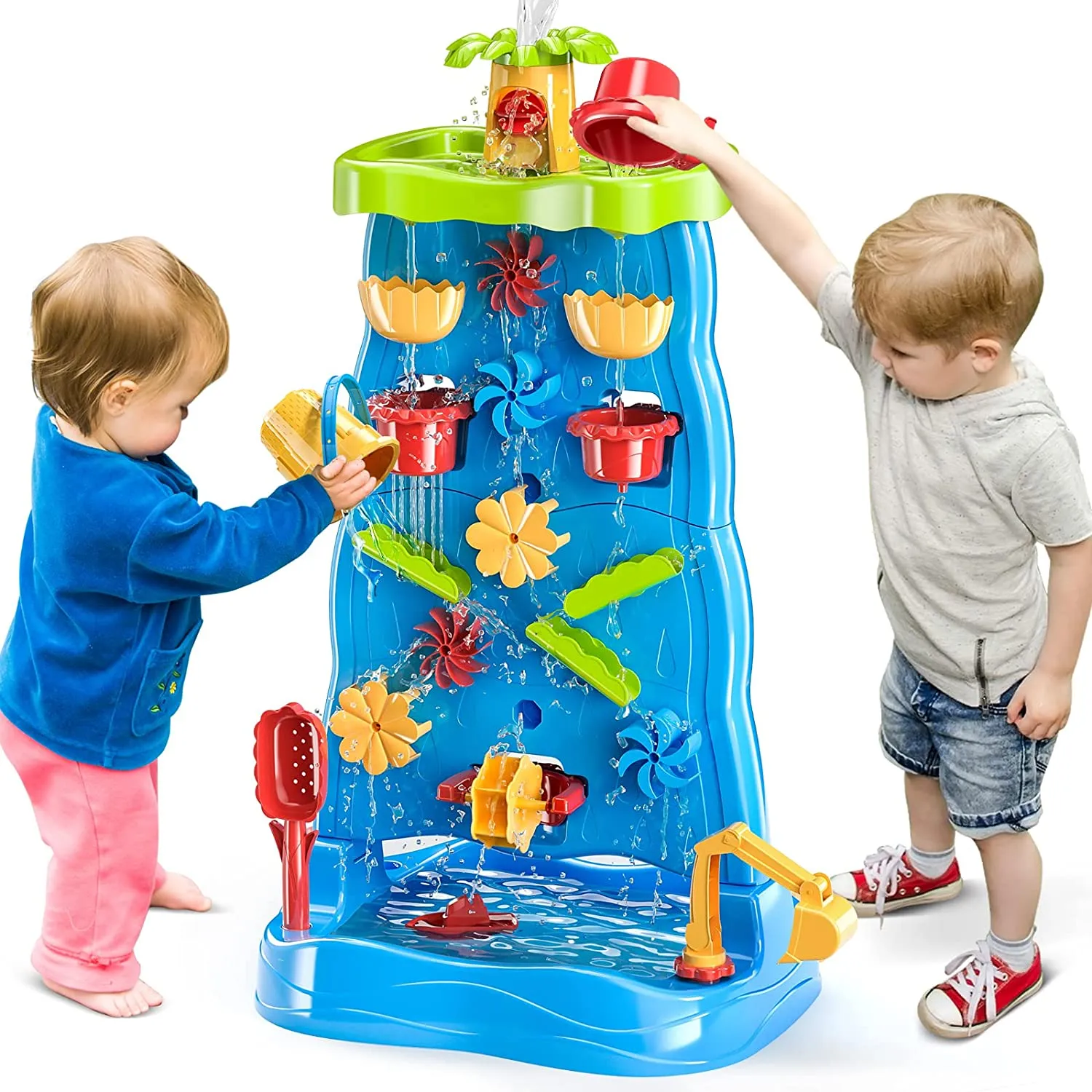 Double-Sided Interactive Water Table Waterfall Maze Playset