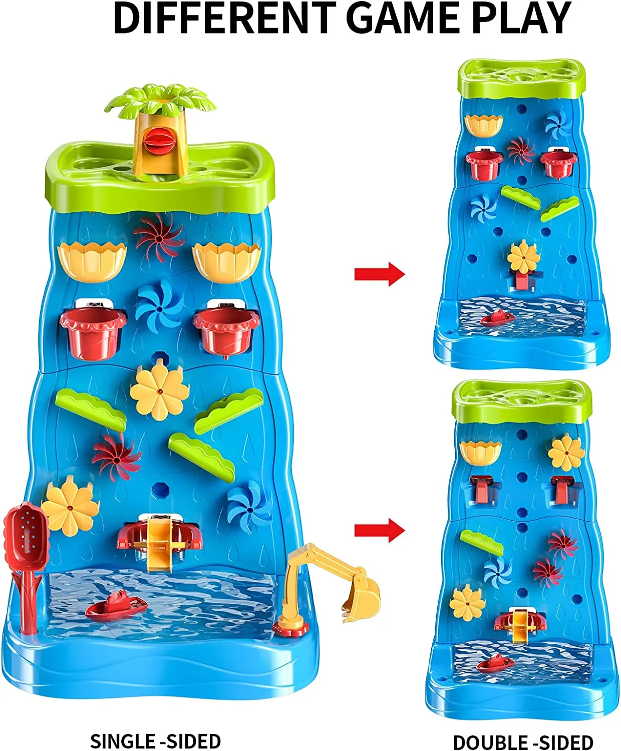 Double-Sided Interactive Water Table Waterfall Maze Playset