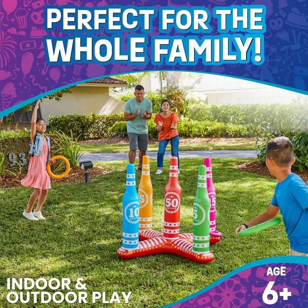 Flybar 3' Tall Ring Toss Set Outdoor Yard Games Inflatable Pool Water Games Toys