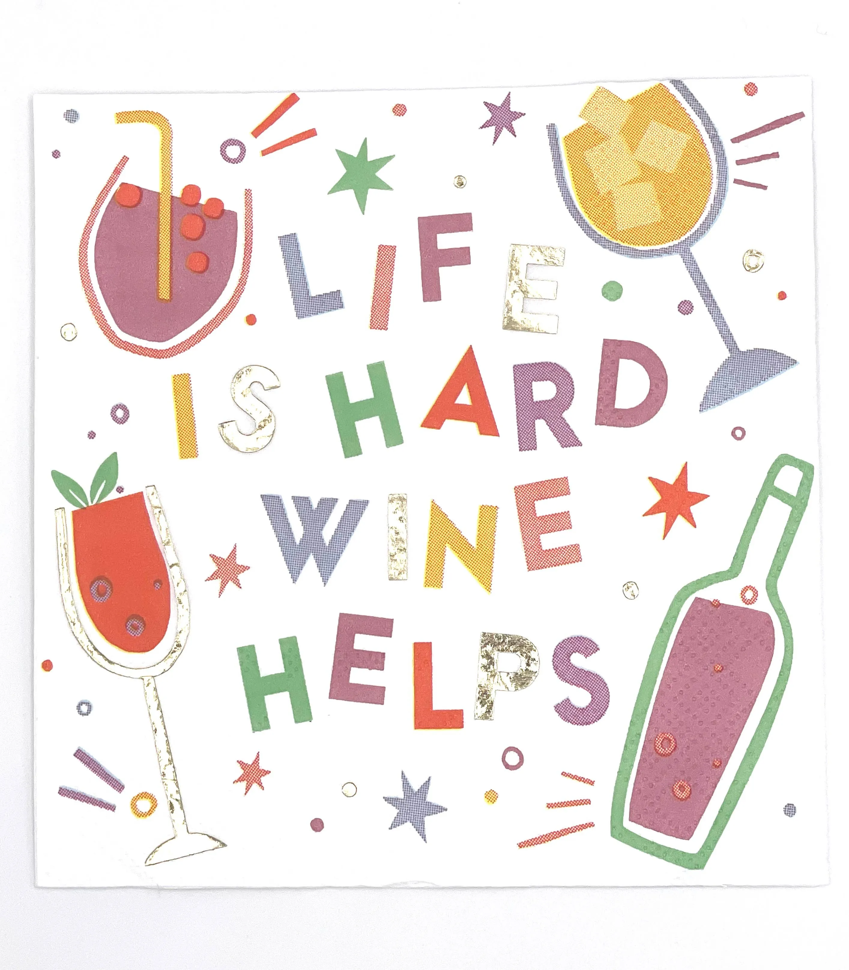 Funny Cocktail Napkins | Wine Helps - Foil - 20ct