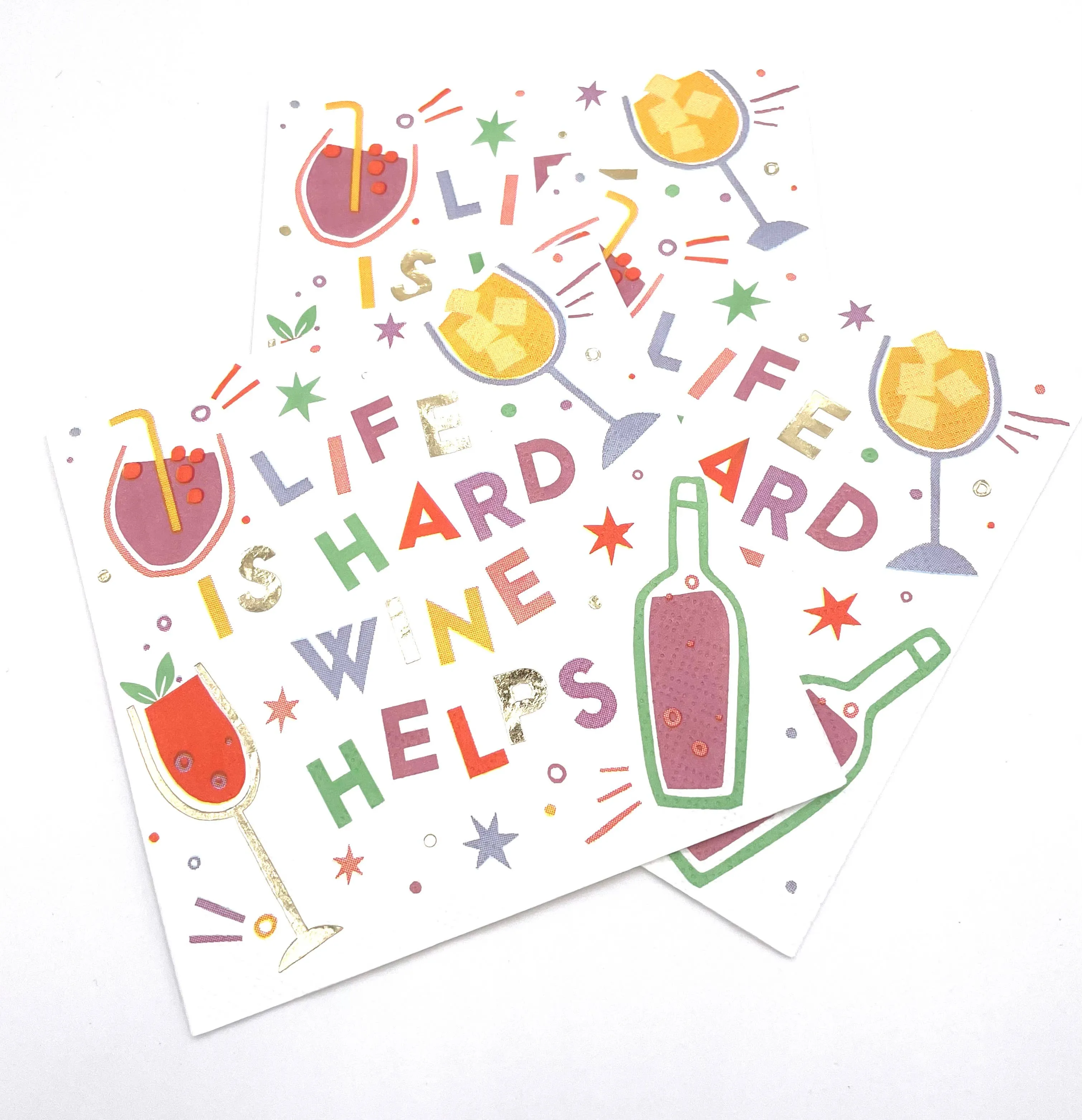 Funny Cocktail Napkins | Wine Helps - Foil - 20ct