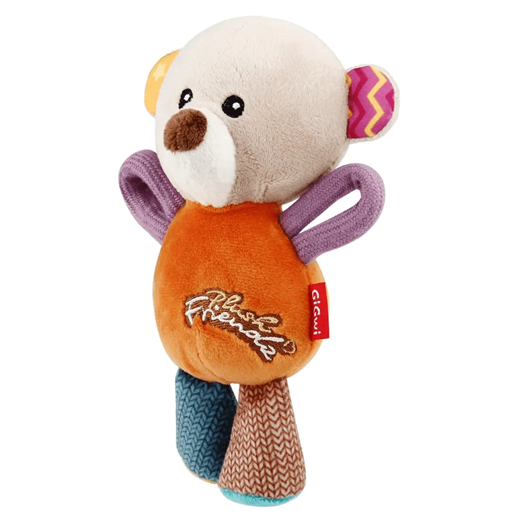 GiGwi Plush Friendz with Squeaker Bear Toy for Dogs