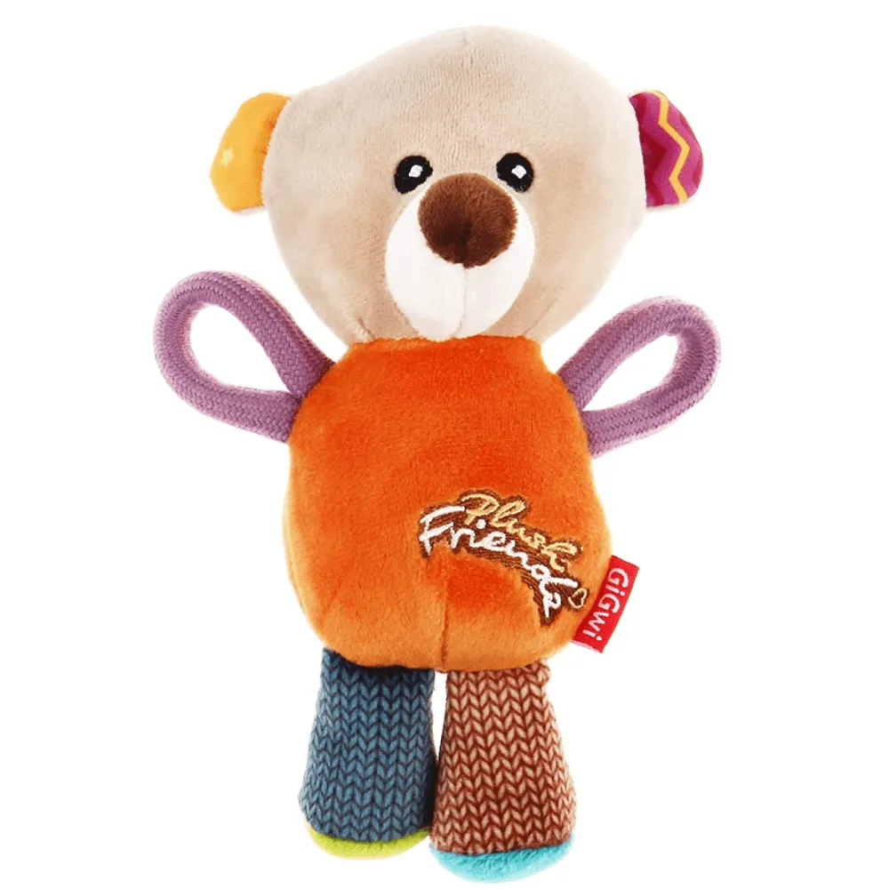 GiGwi Plush Friendz with Squeaker Bear Toy for Dogs