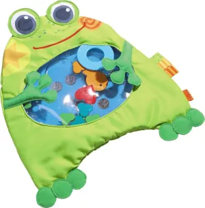 Certainly! Heres an optimized version of the product title: HABA Interactive Little Frog Inflatable Baby Water Play Mat with Sensory Development Features