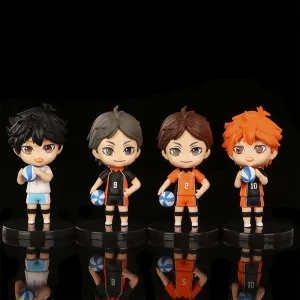 Haikyuu Set Of 4 Action Figures Set PVC with Base | 10 Cms  |