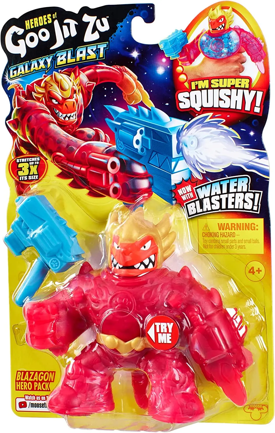 Heroes of Goo Jit Zu Galaxy Blast Hero Pack - Super Squishy Blazagon with an All New Water Blaster