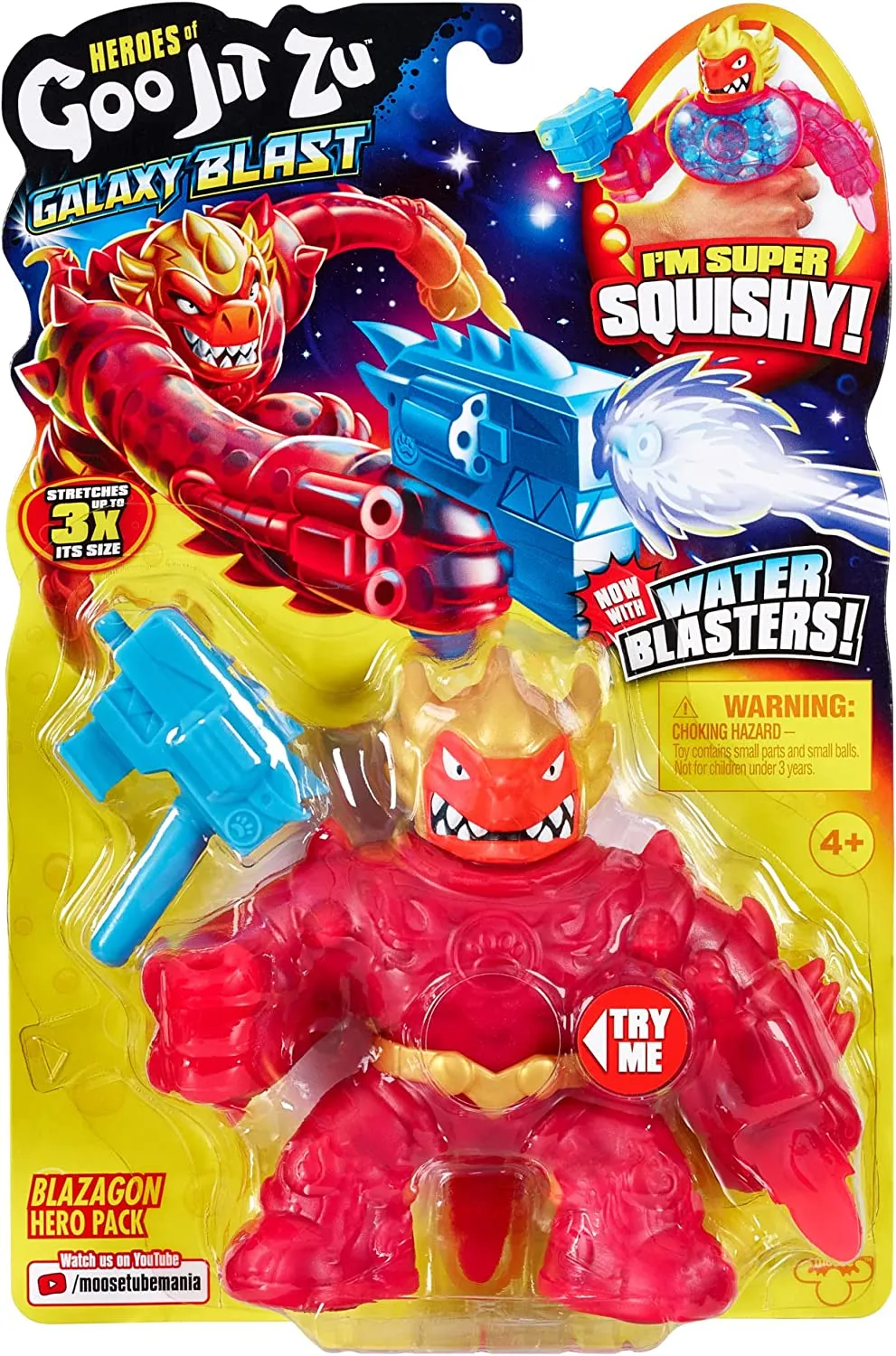 Heroes of Goo Jit Zu Galaxy Blast Hero Pack - Super Squishy Blazagon with an All New Water Blaster