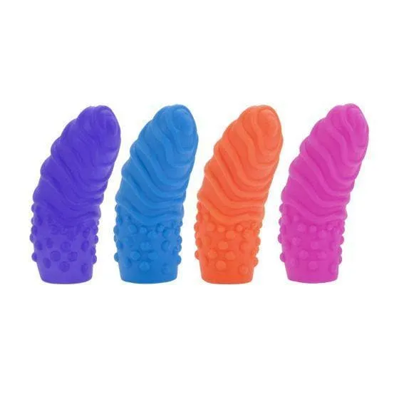 Intimate Play Silicone Slip On Finger Extenders with Nubs and Swirls for Clitoris Stimulation