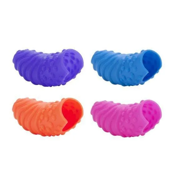 Intimate Play Silicone Slip On Finger Extenders with Nubs and Swirls for Clitoris Stimulation