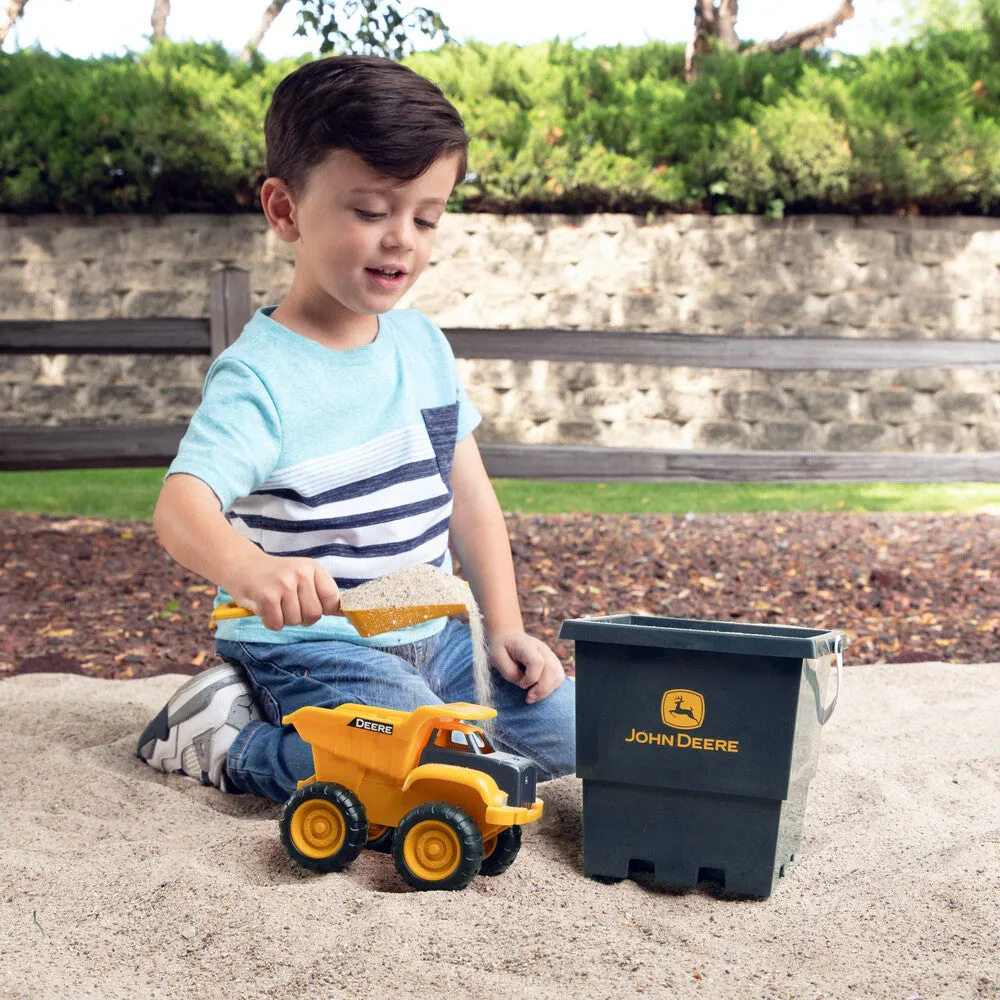 John Deere 15cm Dump Truck, Bucket and Spade Sand Pit Set