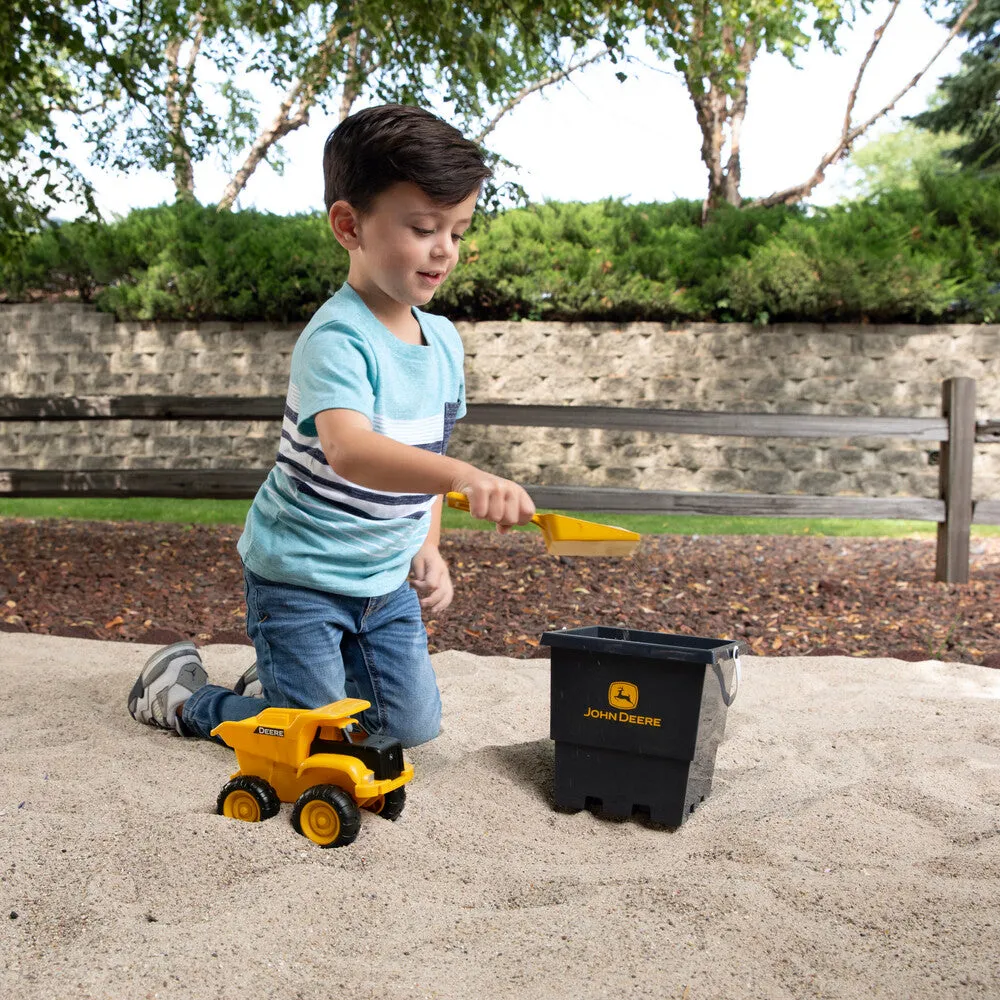 John Deere 15cm Dump Truck, Bucket and Spade Sand Pit Set