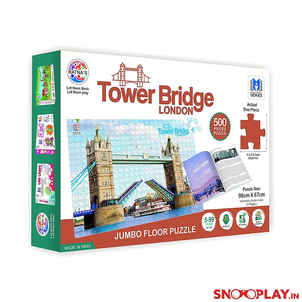 Jumbo Floor Jigsaw Puzzle - London Bridge, Eiffel Tower, Statue of Liberty