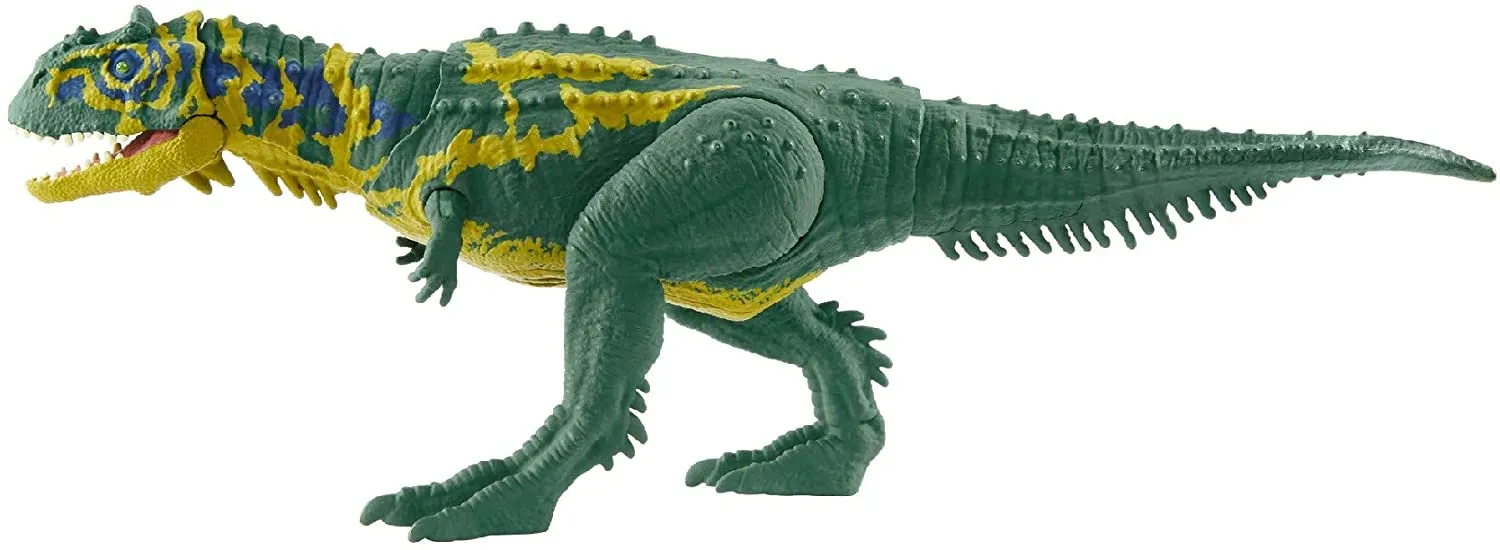 Jurassic World Sound Strike Majungasaurus Dinosaur Action Figure with Strike and Chomping Action, Realistic Sounds and Movable Joints