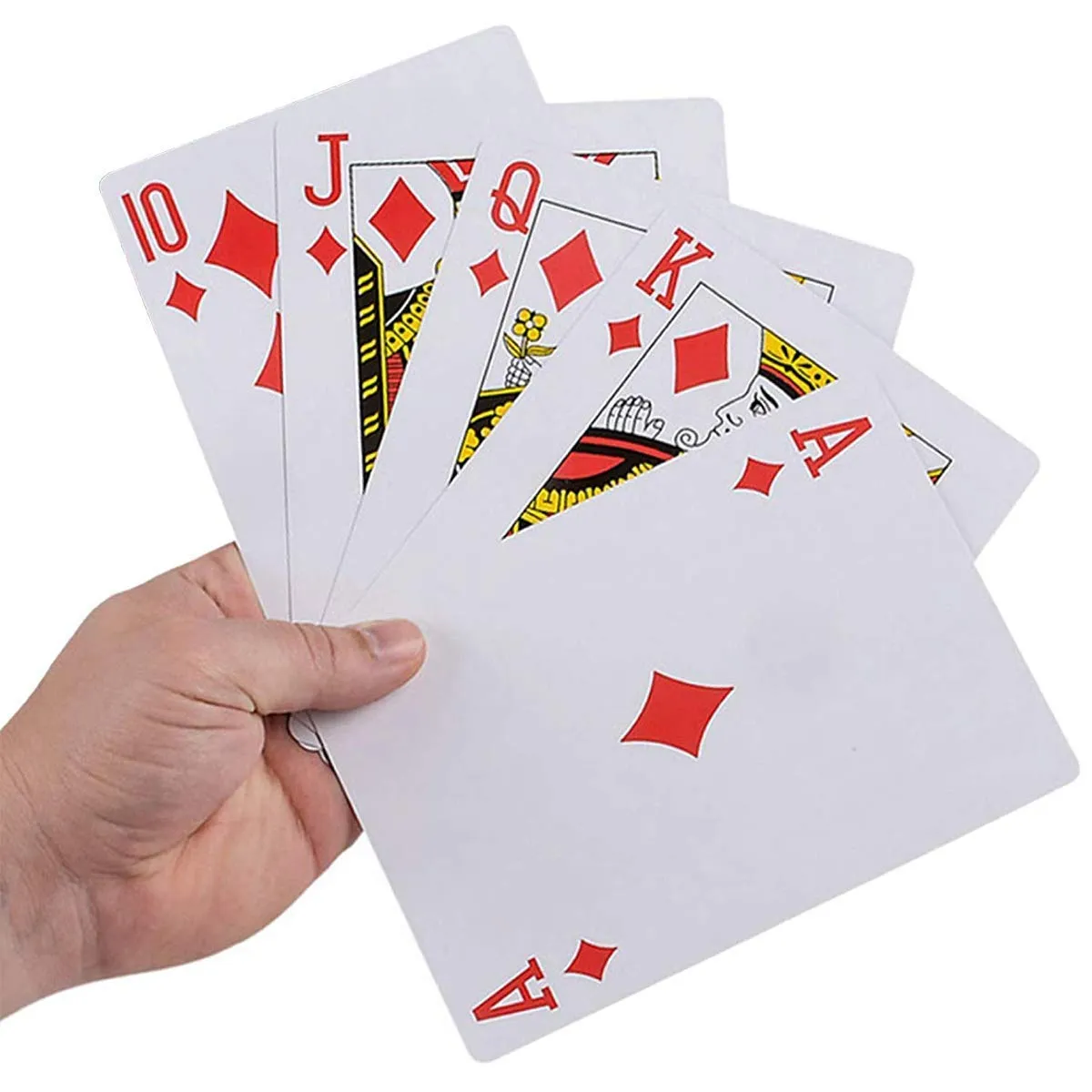 Kicko Extra Large Poker Cards - 3 x 5 Inches, 6 Decks of Plastic Coated Giant Playing