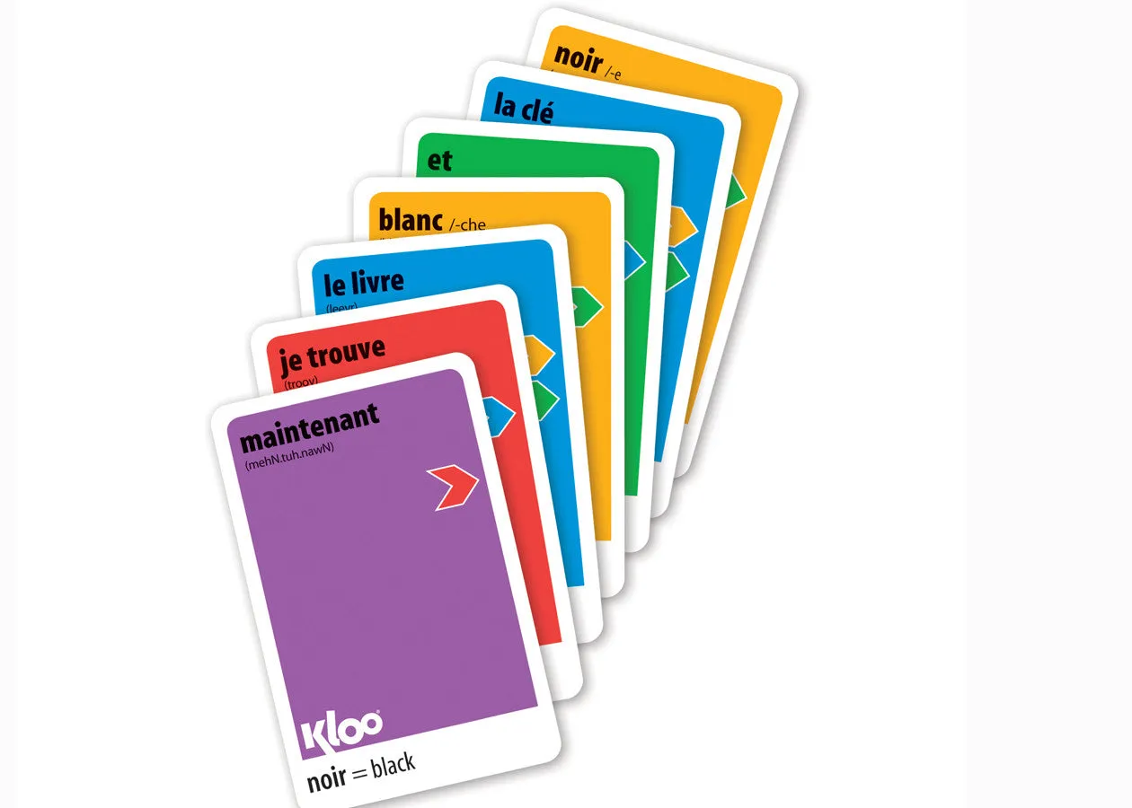 KLOO's Play & Learn French Card Game Starter Pack 1 (2 Decks) - The Fun, Quick & Easy way to Learn French