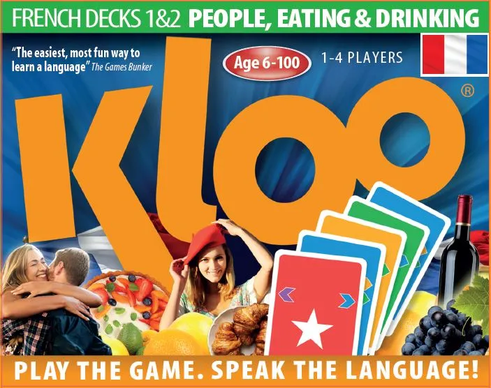 KLOO's Play & Learn French Card Game Starter Pack 1 (2 Decks) - The Fun, Quick & Easy way to Learn French