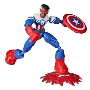 Marvel Avengers Bend and Flex Action Figure Toy, 6-Inch Flexible Captain America Super Hero Figure, Includes Accessory, Multi