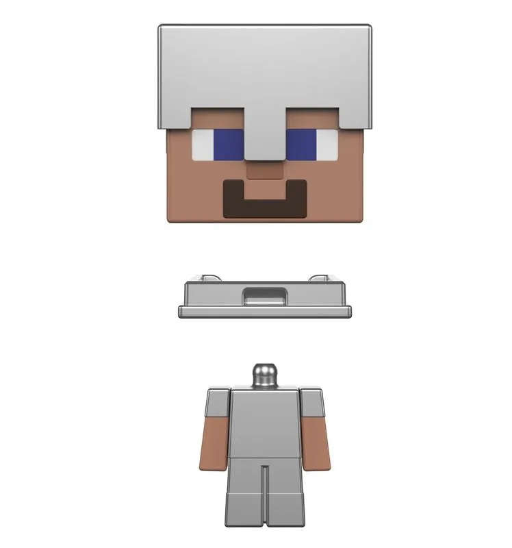 Minecraft Mob Head Minis Iron Armor Steve Figure