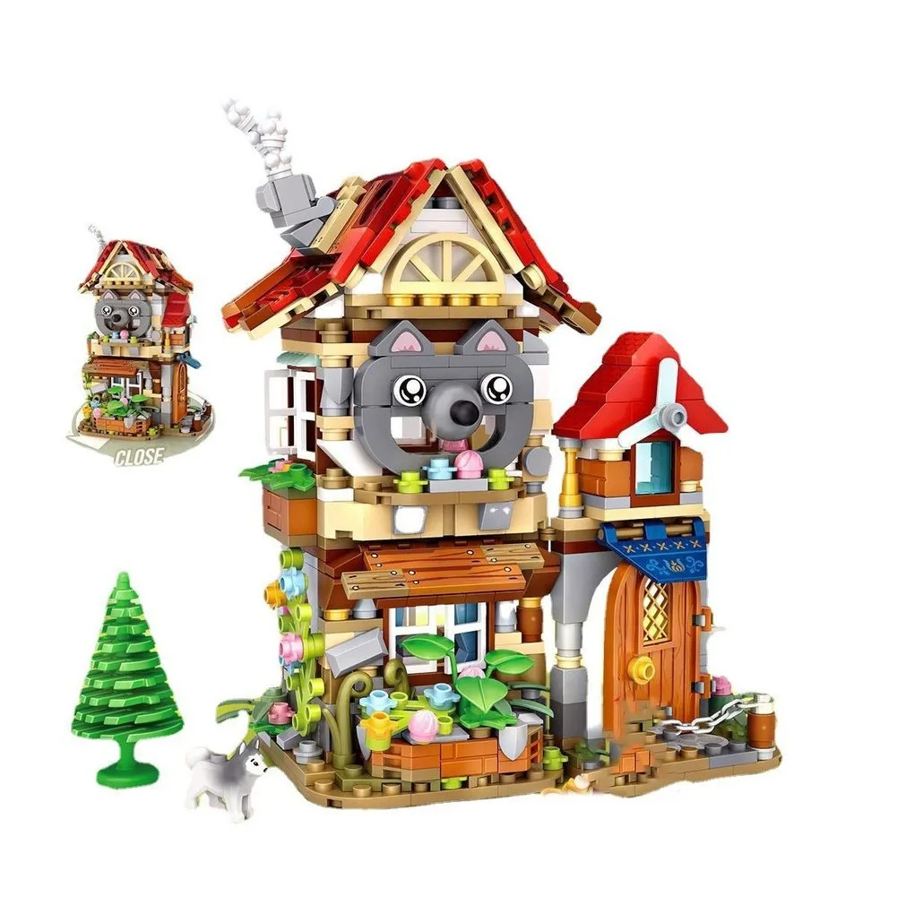 MOC  Compatible  New Creative Sea Fish Food House Model Building Block MOC Retail Store With Figure Dolls Bricks Sets  Toys Kids