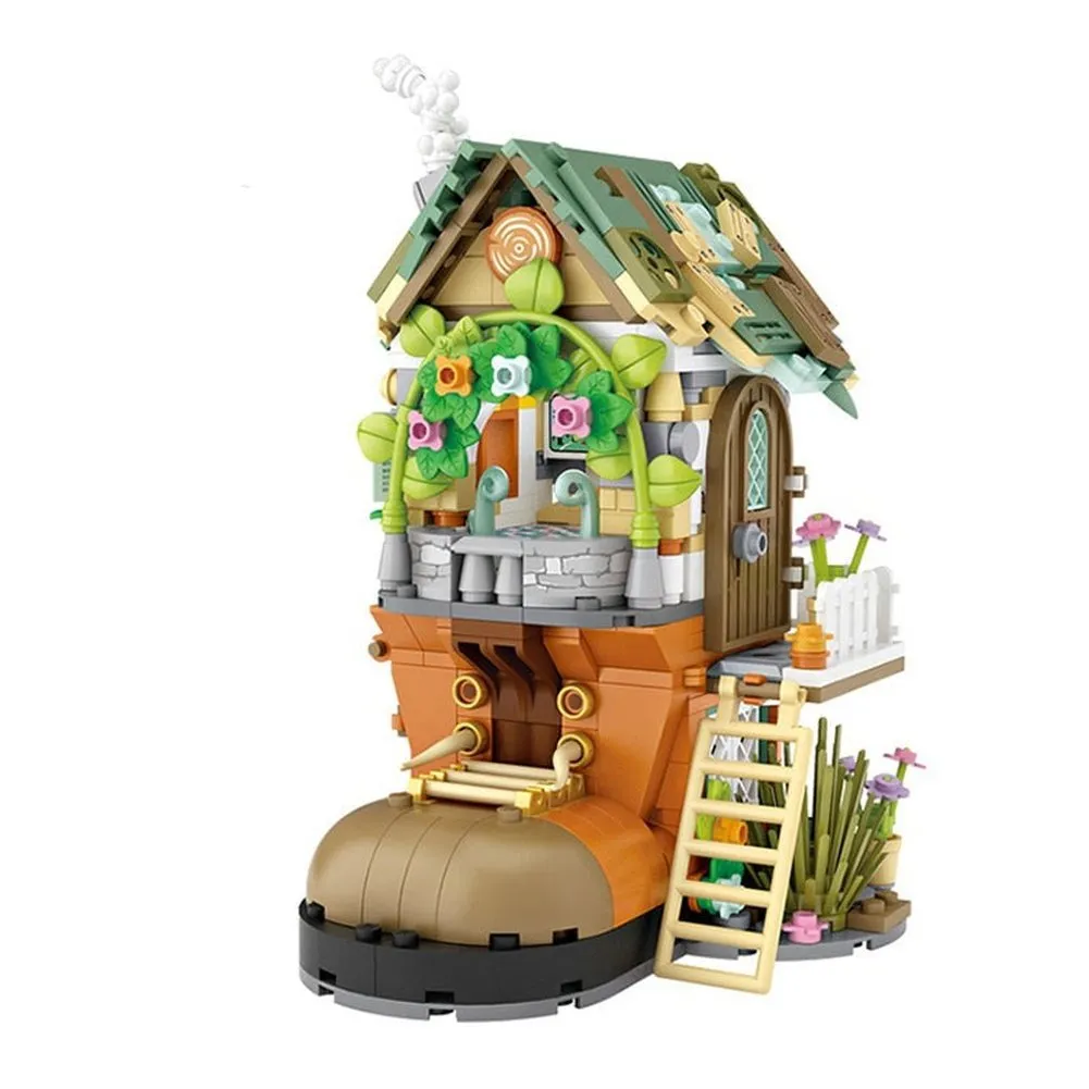 MOC  Compatible  New Creative Sea Fish Food House Model Building Block MOC Retail Store With Figure Dolls Bricks Sets  Toys Kids