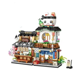 MOC  Compatible  New Creative Sea Fish Food House Model Building Block MOC Retail Store With Figure Dolls Bricks Sets  Toys Kids