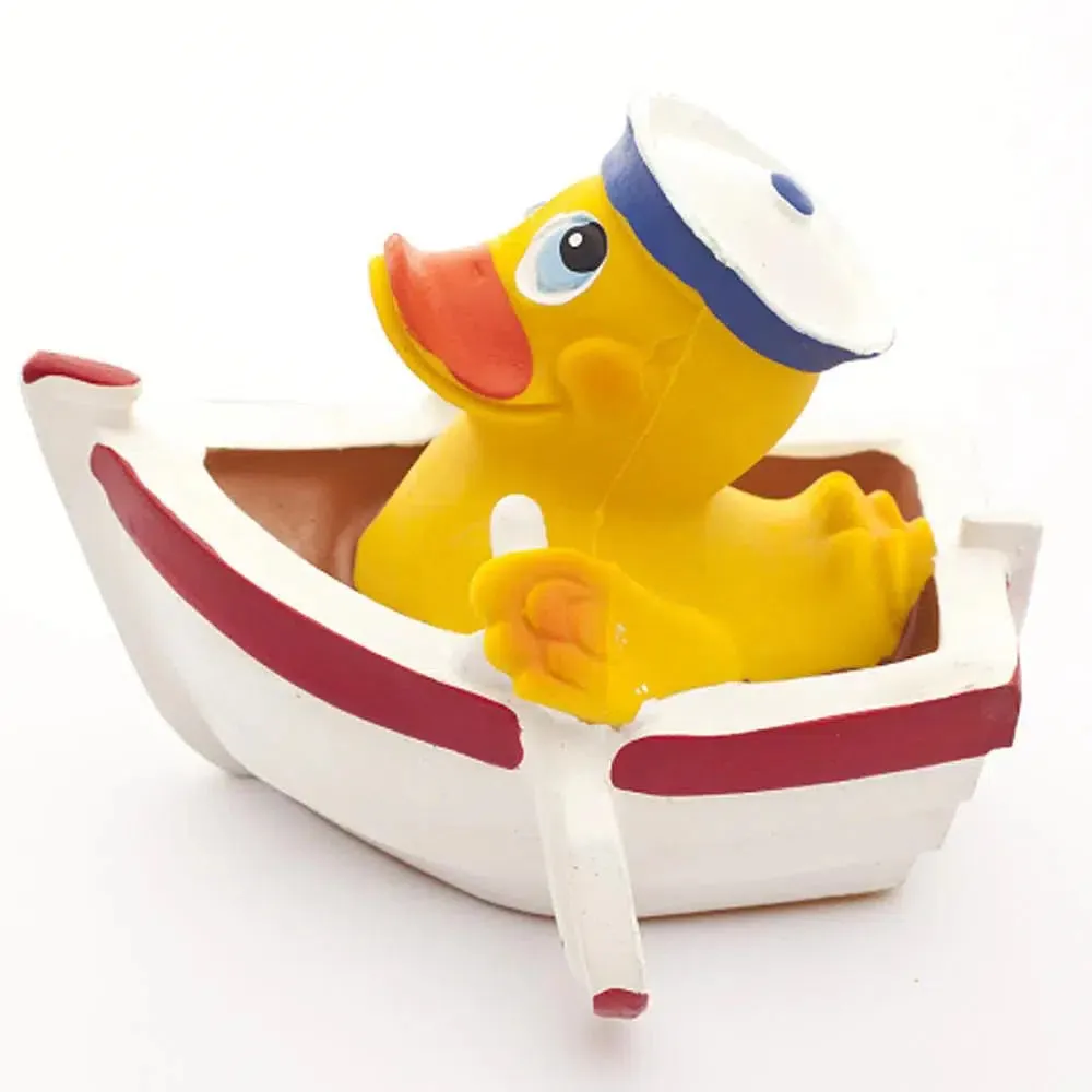 Natural Rubber Duck in Boat (Fully Sealed)