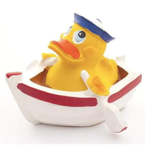 Natural Rubber Duck in Boat (Fully Sealed)