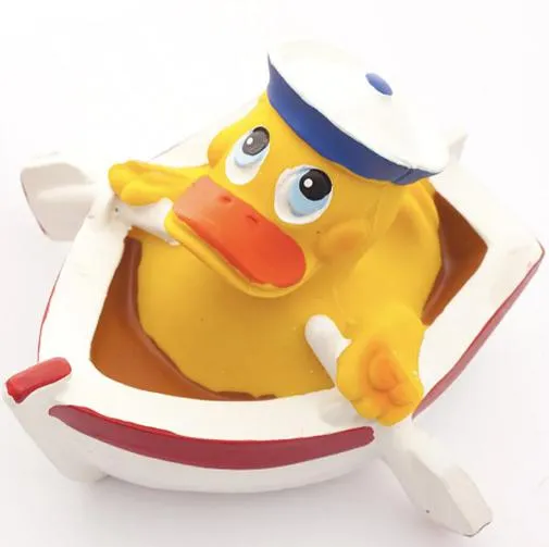 Natural Rubber Duck in Boat (Fully Sealed)