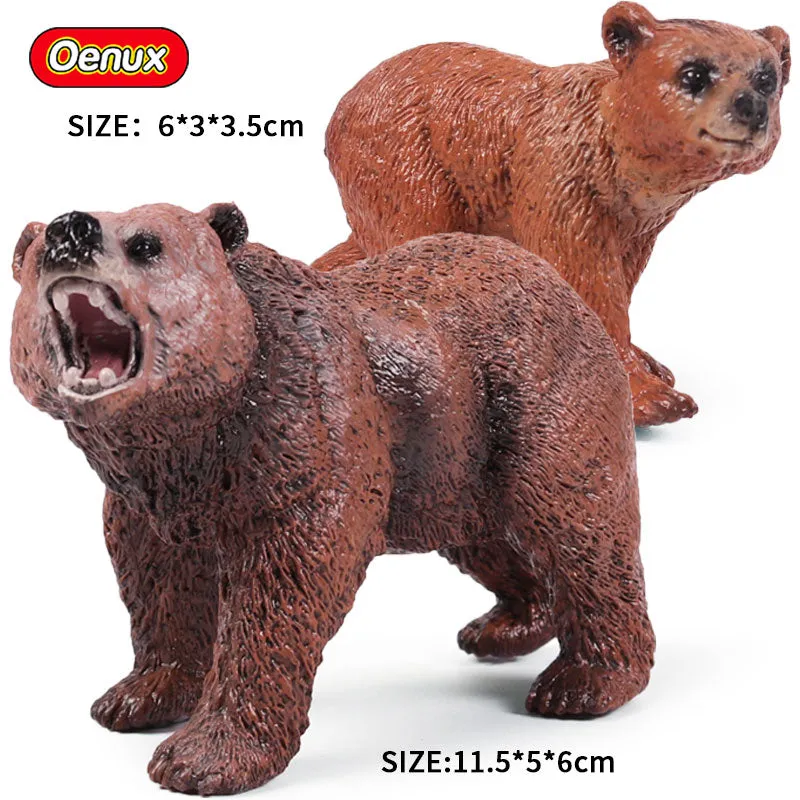 Oenux African Wild Animals Simulation Lion Giraffe Horse Deer Camel Cow Action Figure Figurines Model PVC Educational Kid Toy