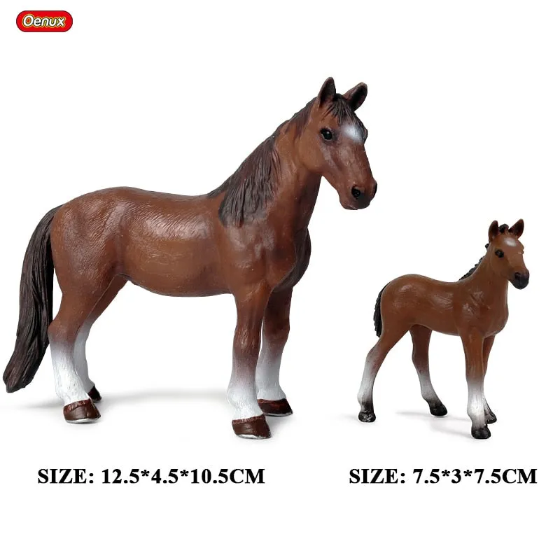 Oenux African Wild Animals Simulation Lion Giraffe Horse Deer Camel Cow Action Figure Figurines Model PVC Educational Kid Toy