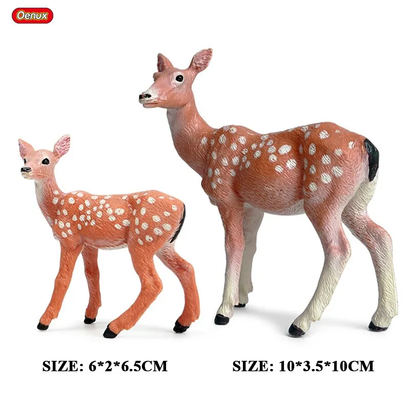 Oenux African Wild Animals Simulation Lion Giraffe Horse Deer Camel Cow Action Figure Figurines Model PVC Educational Kid Toy