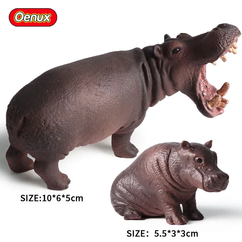 Oenux African Wild Animals Simulation Lion Giraffe Horse Deer Camel Cow Action Figure Figurines Model PVC Educational Kid Toy