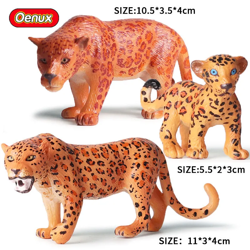 Oenux African Wild Animals Simulation Lion Giraffe Horse Deer Camel Cow Action Figure Figurines Model PVC Educational Kid Toy