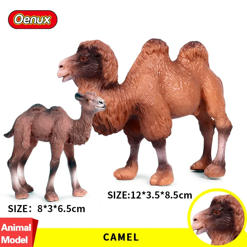 Oenux African Wild Animals Simulation Lion Giraffe Horse Deer Camel Cow Action Figure Figurines Model PVC Educational Kid Toy