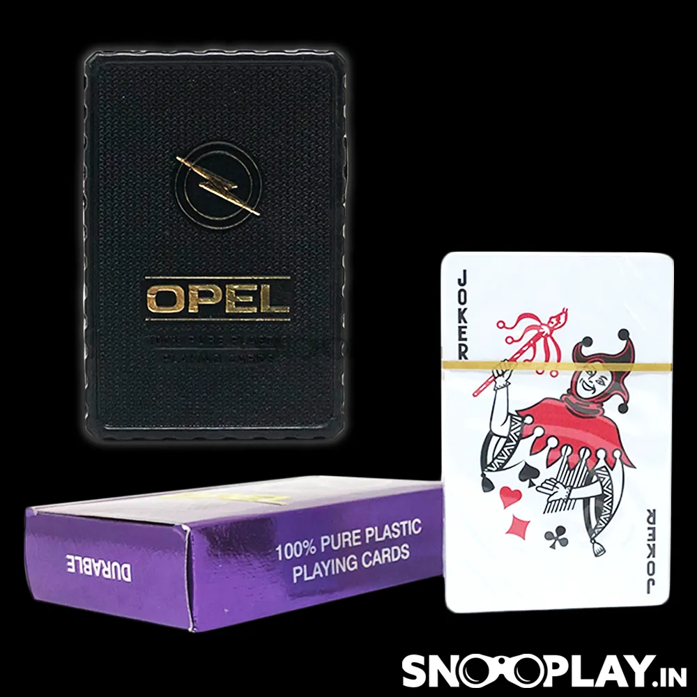 OPEL Gold 100% Plastic Cards, Durable & Washable Playing Cards With Hard Cover Holder