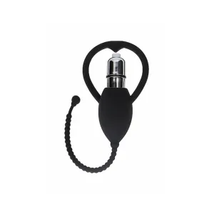 Ouch! Urethral Sounding Vibrating Bullet Plug Black