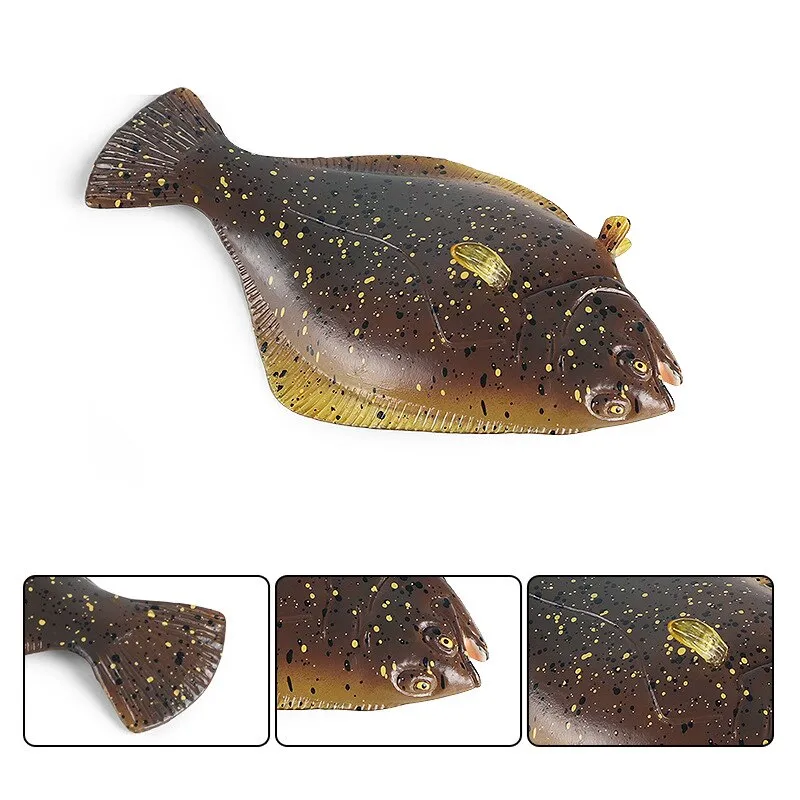 Sea Life Model Simulation Grouper Flounder Action Figures Animals Figurine PVC Miniature Lovely Kids Toys For Children Gifts