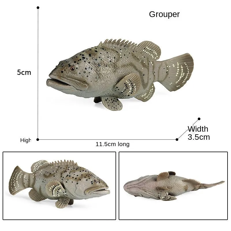 Sea Life Model Simulation Grouper Flounder Action Figures Animals Figurine PVC Miniature Lovely Kids Toys For Children Gifts