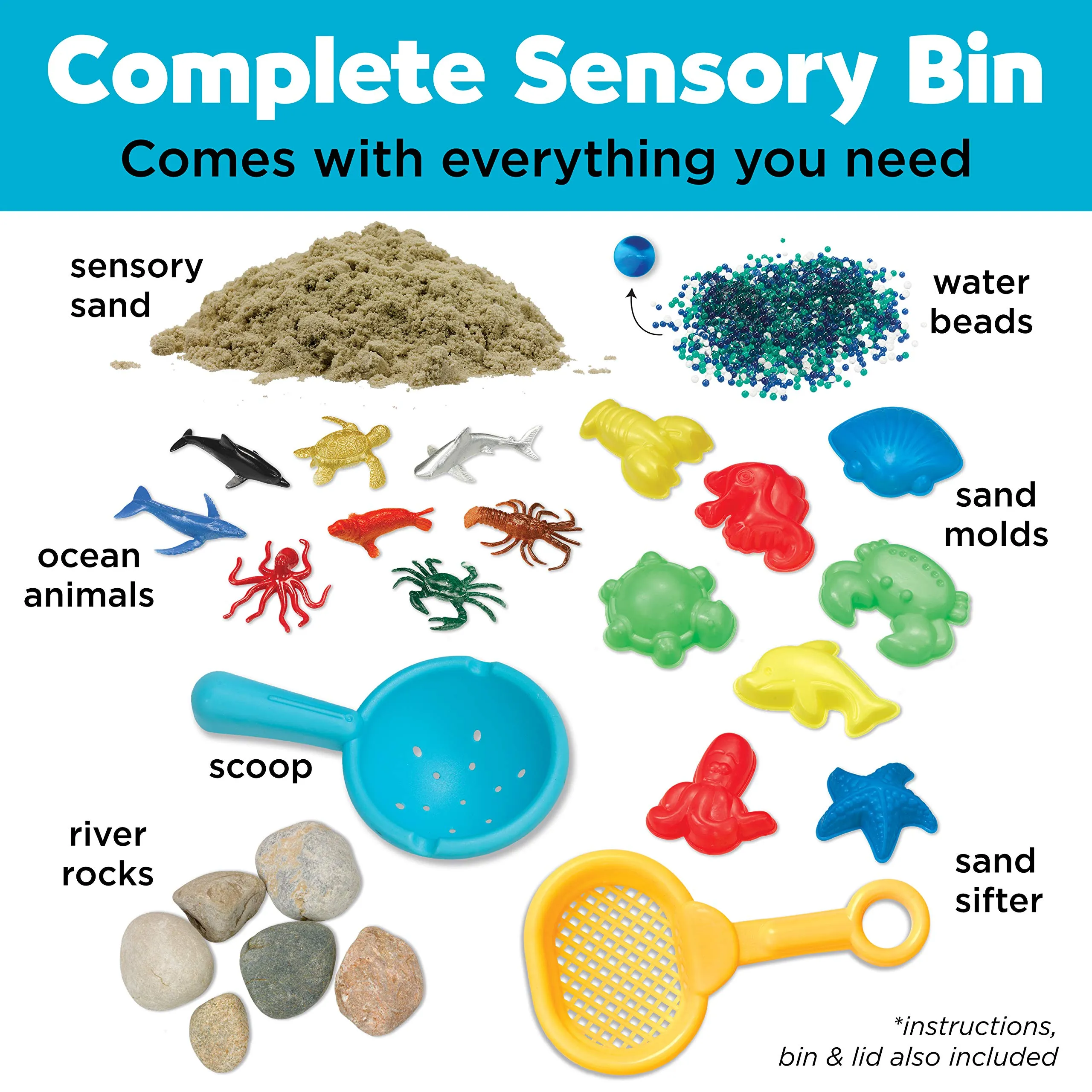 Sensory Bin Ocean and Sand - Sandbox