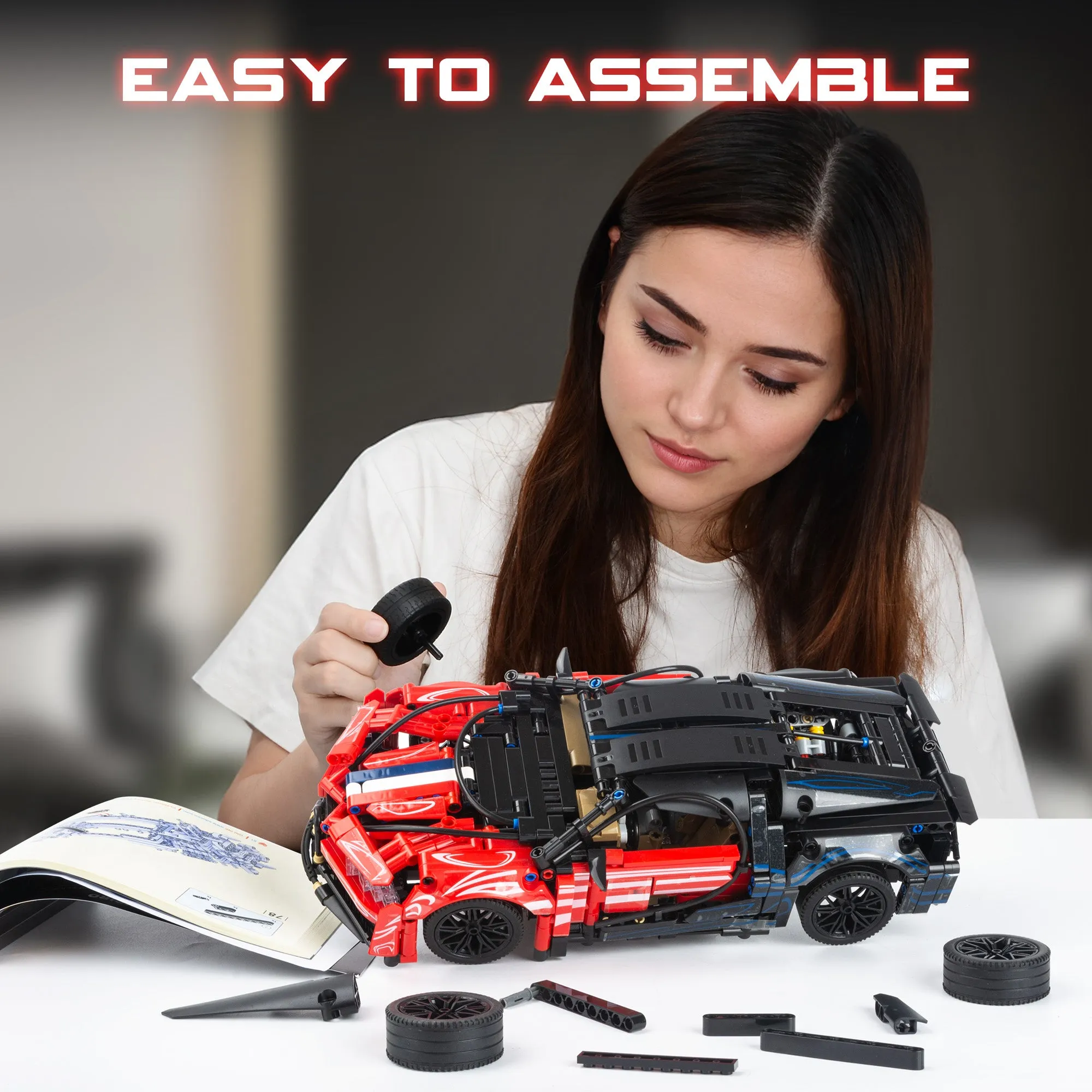 Technic Car Building Set for Kids and Adults, Collectible Model Cars Kit Speed Champion Sets for Boys,1:14 MOC Building Set Raceing Car Model.Toys for Age 8-14 Boys and Adults