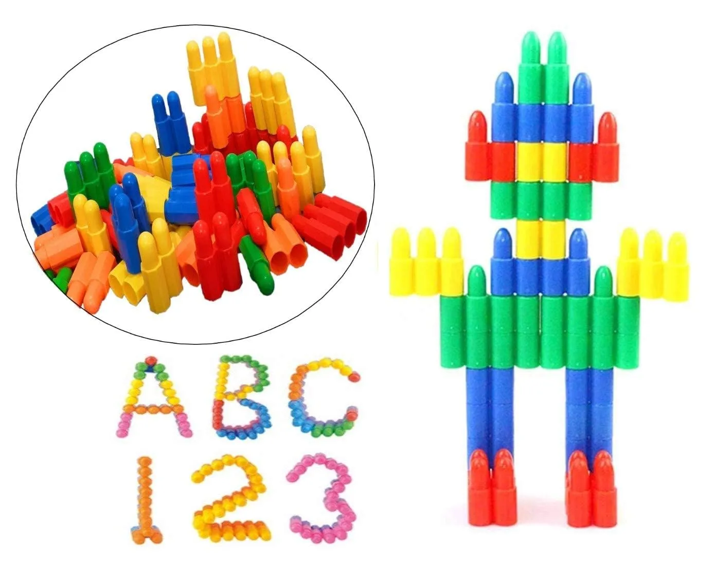 Toys Treasure 200 PCS Creative Bullets Shaped Stem Building Blocks Toy Set for Kids