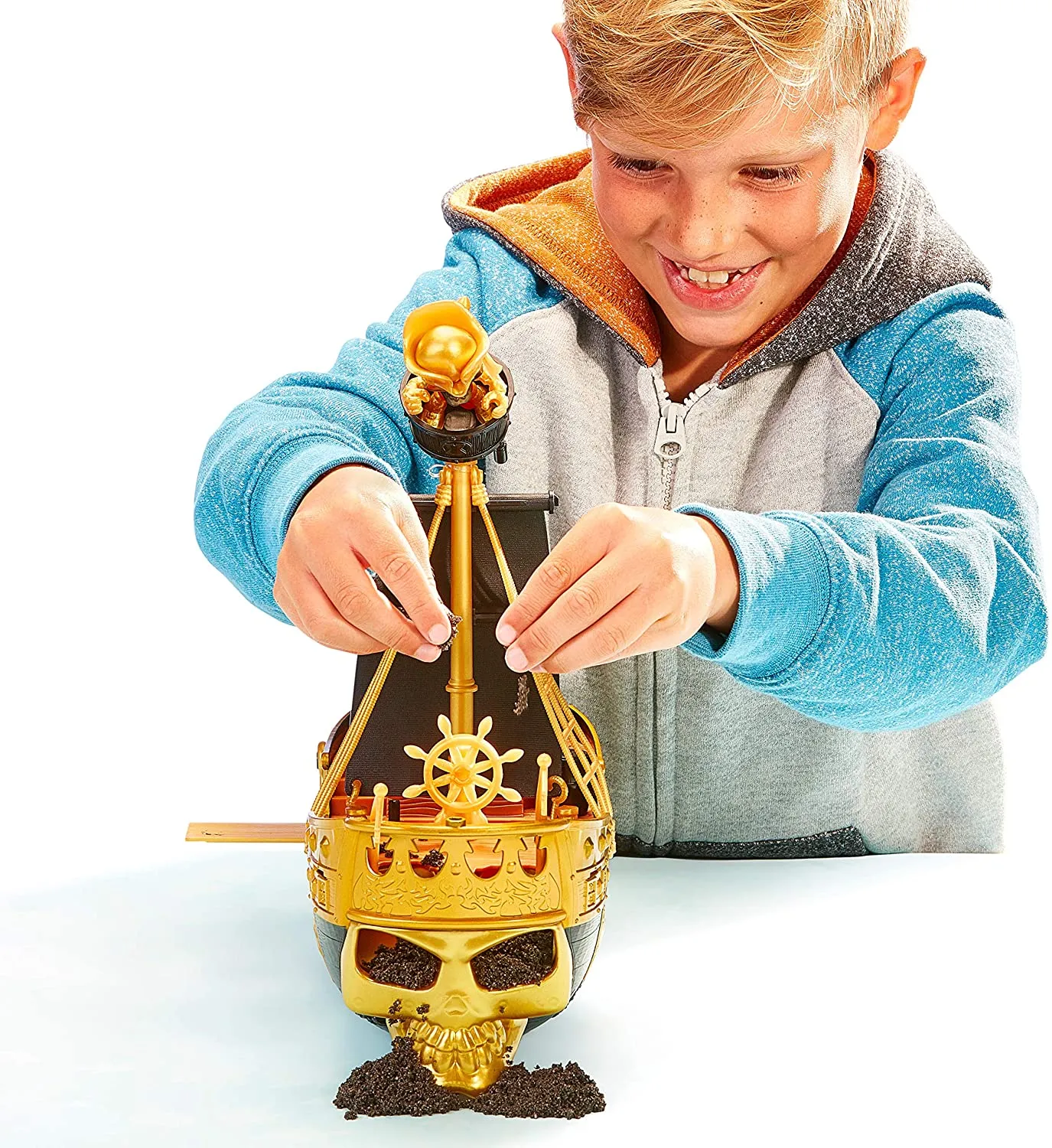 Treasure X Sunken Gold Treasure Ship Playset - 25 Levels of Adventure | Find Guaranteed Real Gold Dipped Treasure | Interactive Fun for All, Treasure Hunter