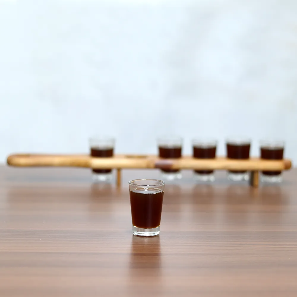 Wooden Shot Glass Holder (With 6 Shot Glasses) for Parties